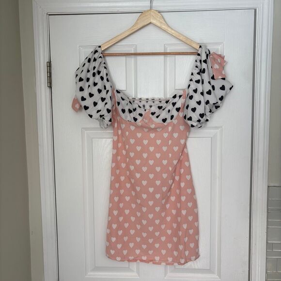 Missy‎ Empire Pink And White Heart Print Size 10 - Picture 2 of 9